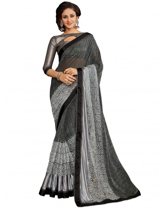 Swadeshi Saree Grey color Imported sari Swadeshi Saree Grey color Imported sari