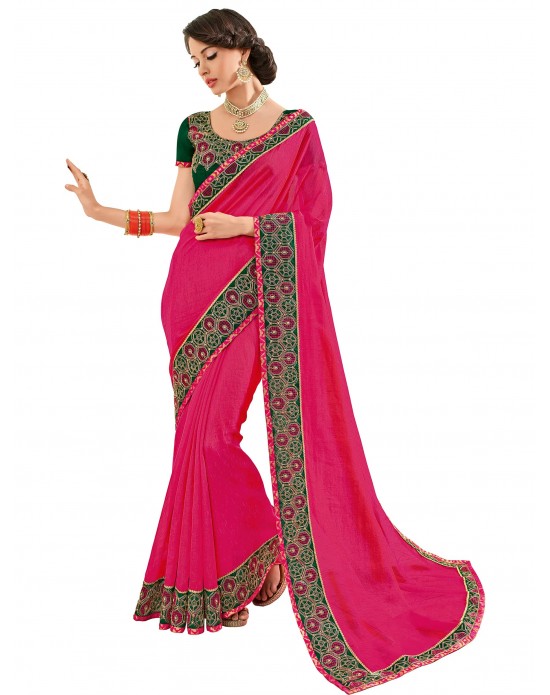 Magenta color two tone silk Saree Magenta color two tone silk Saree