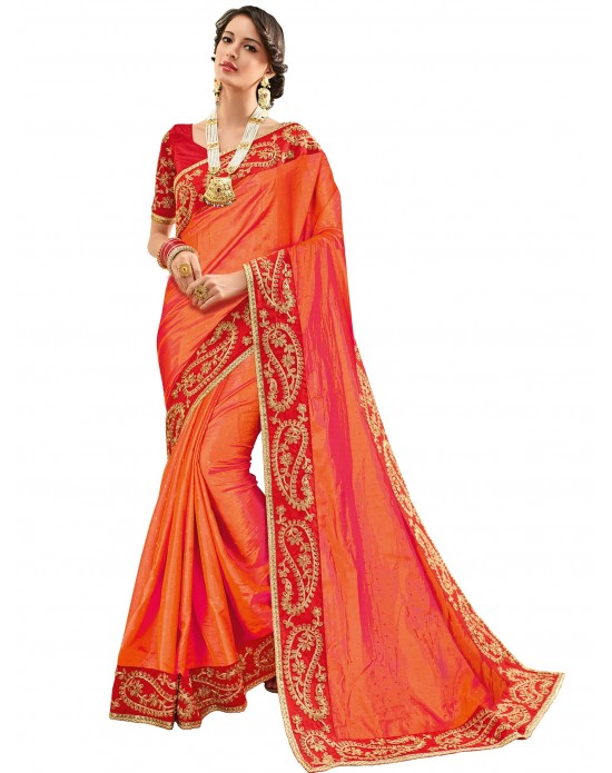 Pink color two tone bright georgette Saree Pink color two tone bright georgette Saree