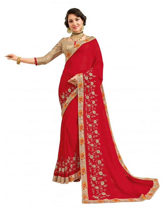 Red color cotton silk Saree Red color cotton silk Saree