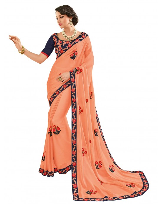 Pink color sattin georgette Saree Pink color sattin georgette Saree